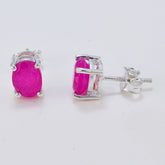Aisha Red Solitaire Stud Earrings for Everyday Glam